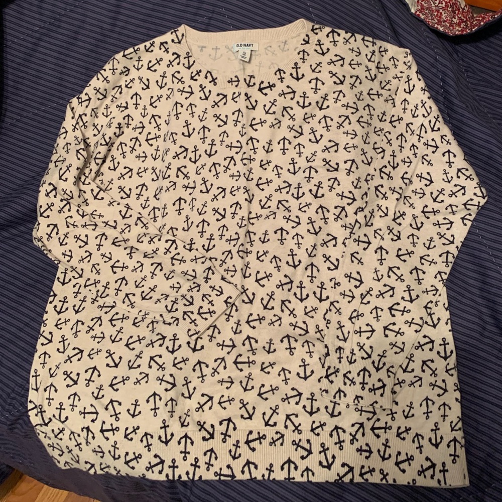 Old Navy sweater Navy Anchors Spring XXL - Picture 2 of 3